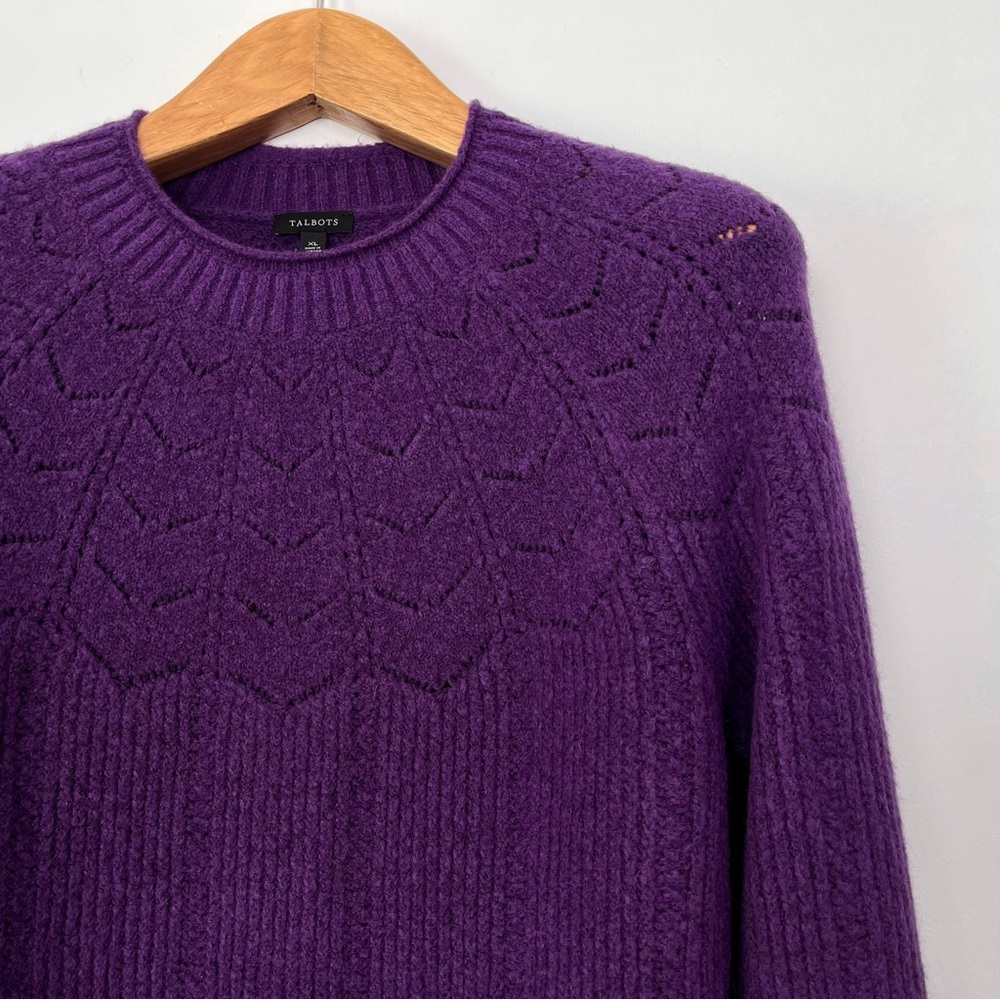 Talbots Rich Violet Purple Crew Neck Sweater Size‎ XL